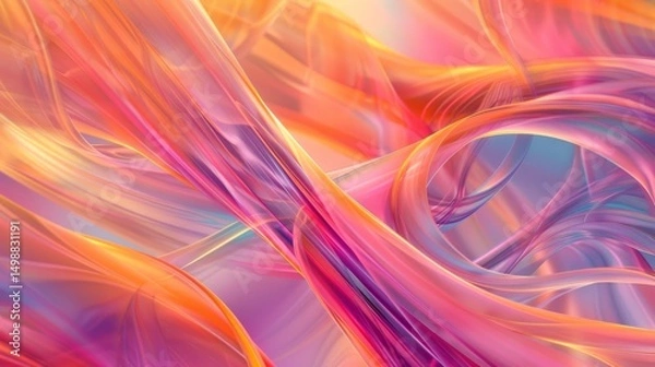Fototapeta Interwoven corporate lines in radiant sunset hues flowing seamlessly over a warm, gradient background, reflecting creativity and energy, perfect for branding with intentional 