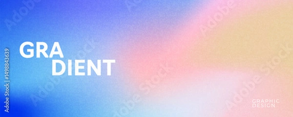 Obraz Minimalist cover design template with summer sea beach dynamic fluid gradient. Creative banner, poster concept in modern minimal style for corporate identity, branding, social media advertising, promo