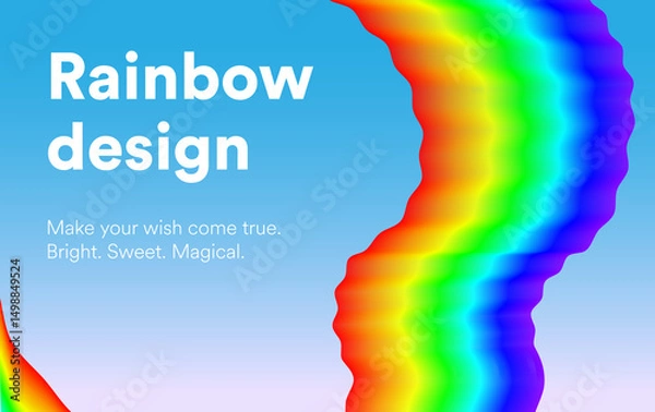 Obraz Rainbow wave vector. Flat colorful swirl design for banner or background
