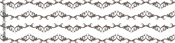 Fototapeta Elegant floral seamless pattern with intricate symmetrical designs. Perfect for wallpaper, fabric, textile, wrapping, background, or decorative use in digital and print projects.