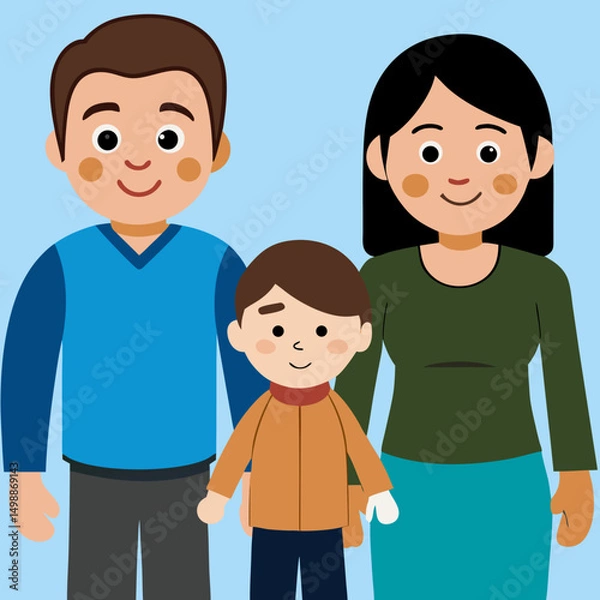Obraz happy family vector illustration