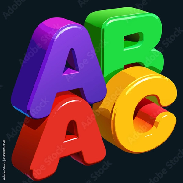 Obraz abc letters isolated on white background