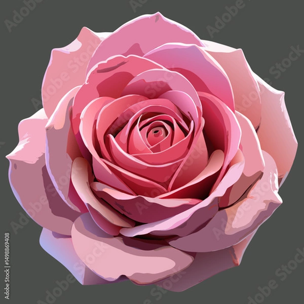 Obraz pink rose on white background