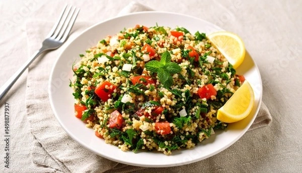 Fototapeta Refreshing Tabbouleh Salad Recipe A Healthy and Flavorful Mediterranean Dish