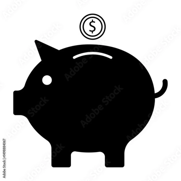 Fototapeta Money saving icon in black color