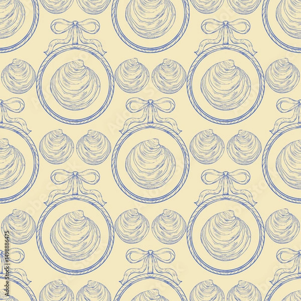 Fototapeta seamless pattern with shells