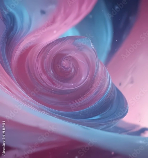 Fototapeta Swirling blue and pink hues, blurred for soft abstract effect, modern, dreamy, smooth