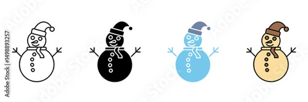 Fototapeta snowman concept line icon. Simple element illustration