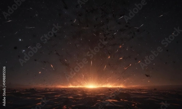 Fototapeta Myriad stars ablaze across an inky black expanse ,  vast,  twinkling,  background