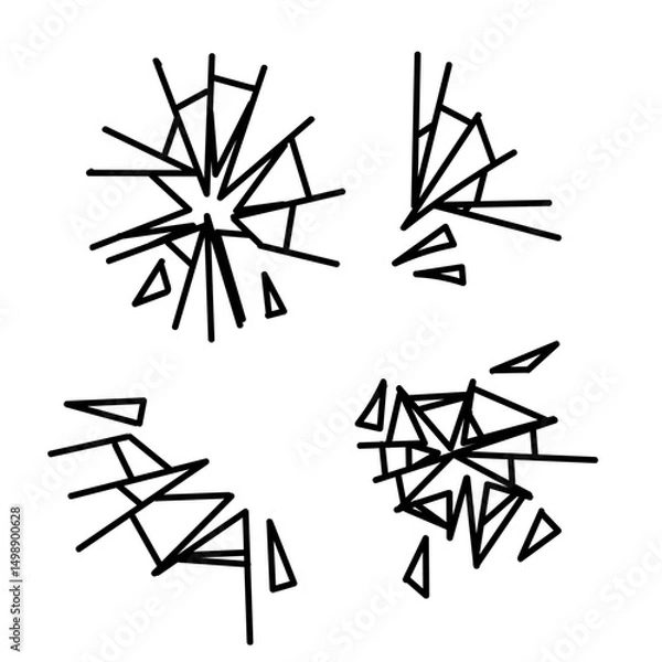 Obraz doodle shattered glass element collection