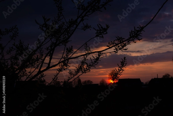 Fototapeta  Incredibly beautiful, colorful sunset in the evening sky.