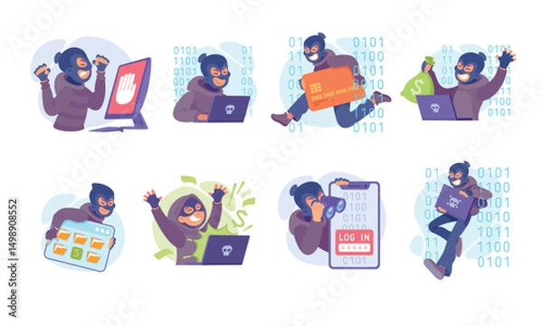 Obraz Illustrations for Raising Awareness Around Digital Theft and Cybersecurity Issues