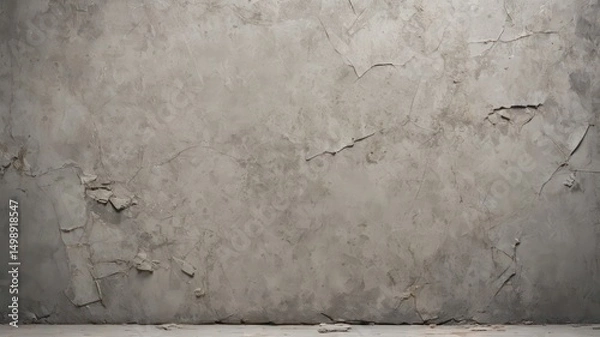 Fototapeta Aged and cracked plaster wall displays textures and imperfections creating an abstract surface suitable for backgrounds or design elements
