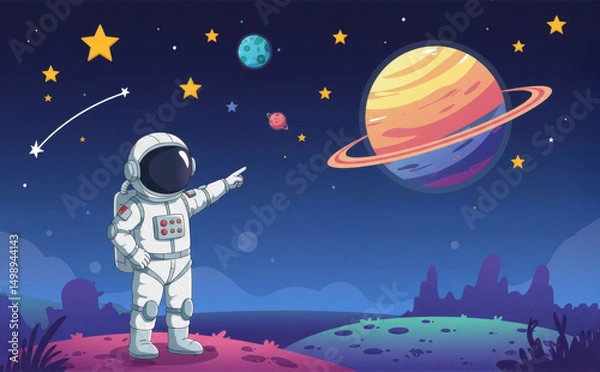 Fototapeta Astronaut Exploring the Cosmos a Journey to Distant Worlds