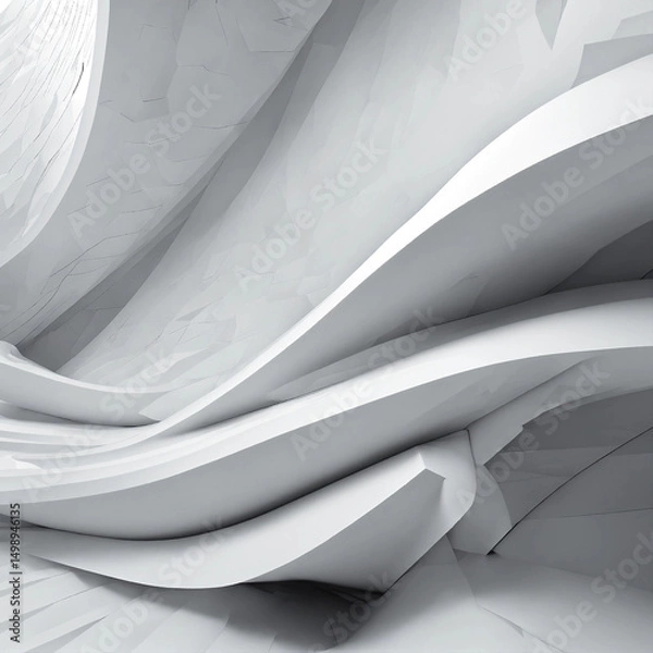 Fototapeta Abstract White Architectural Design Fluid Forms and Curves
