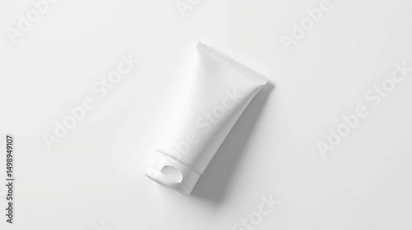 Fototapeta Blank white tube of cosmetic product on a white background