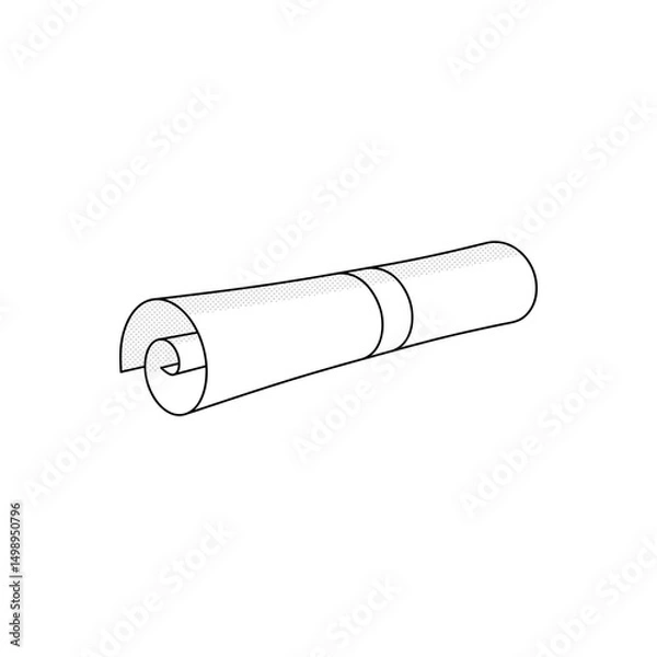 Obraz Scroll. Colored stylized illustration on a white background. Vector graphics.