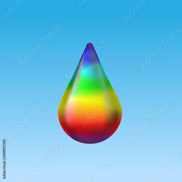 Obraz Rainbow drop on white background