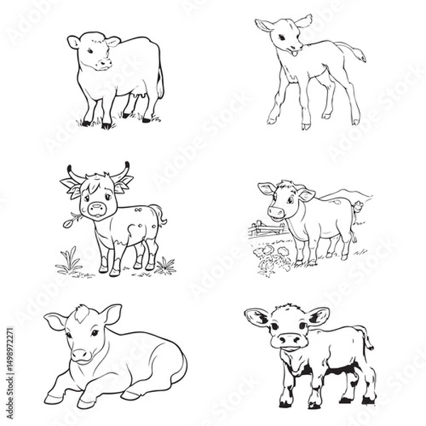 Obraz Group cow vector design