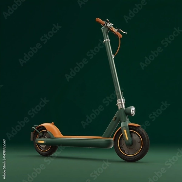 Fototapeta 3D smart scooter with foldable design, placed against a bright white surface