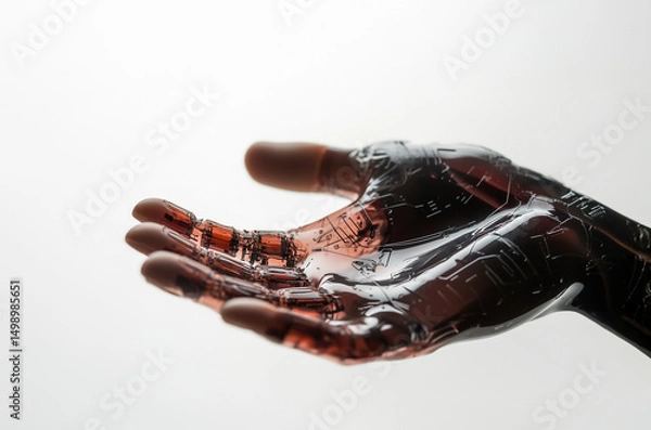 Fototapeta Futuristic concept image showcasing the development of high-tech prosthetic arm
