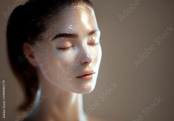 Fototapeta Futuristic concept image showcasing the development of high-tech artificial skin