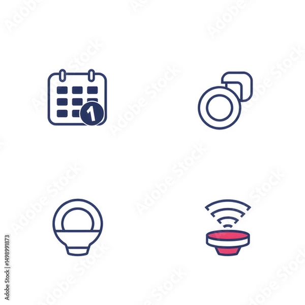 Fototapeta Minimalist Digital Marketing Icon Set – Flat Style Vector Collection for Modern Branding