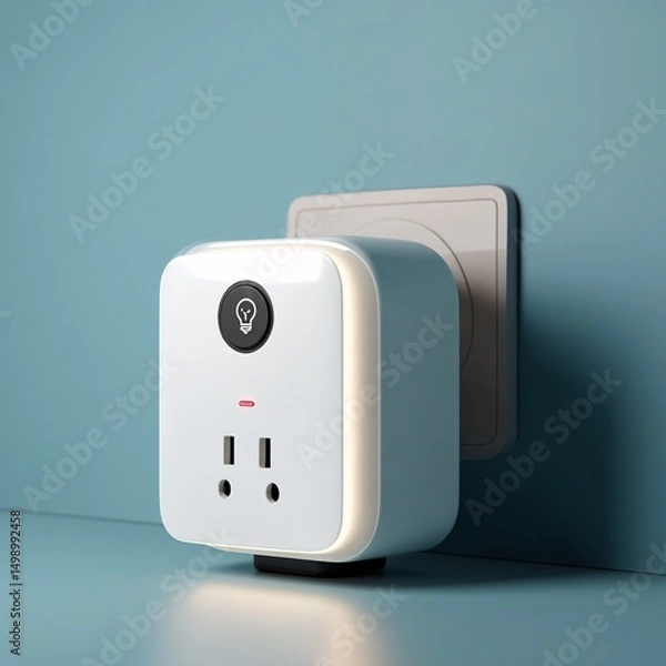 Fototapeta 3D smart plug with timer functionality, offering automated control for home devices and energy savings.