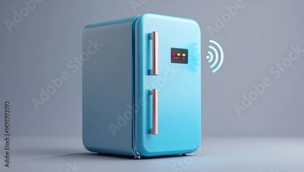 Fototapeta High-tech refrigerator with adjustable shelves and voice assistant integration