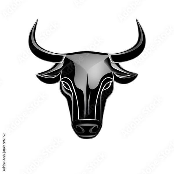 Fototapeta Bull, no background, a symbol of strength and agility