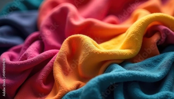 Obraz A vibrant pile of colorful pantyhose, celebrating texture and hues , sheer, colorful