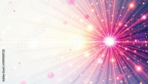Obraz Abstract starburst design, white background, radiant, bright light explosion , white shine, abstract light