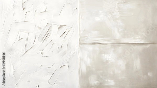 Fototapeta Paint texture background set. Abstract hand painted templates in light neutral colors. Contemporary minimal artwork. Illustration with brush strokes. Modern textured oil painting on canvas