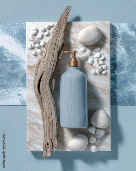 Fototapeta Stylish flat-lay inspired composition featuring elegant accessories and modern details, designed to showcase minimalist beauty