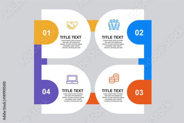 Fototapeta 4 steps infographic flowchart design template
