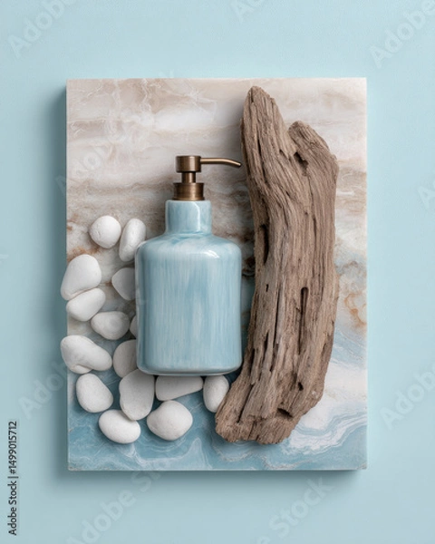 Fototapeta Stylish flat-lay inspired composition featuring trendy fashion items, arranged creatively to convey a sense of chic elegance