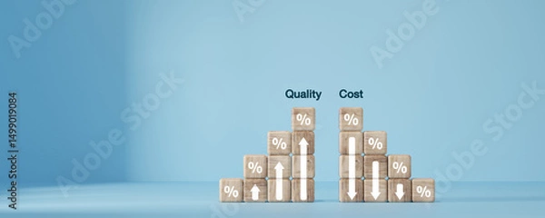 Fototapeta Cost and quality control, business strategy and project management concept.