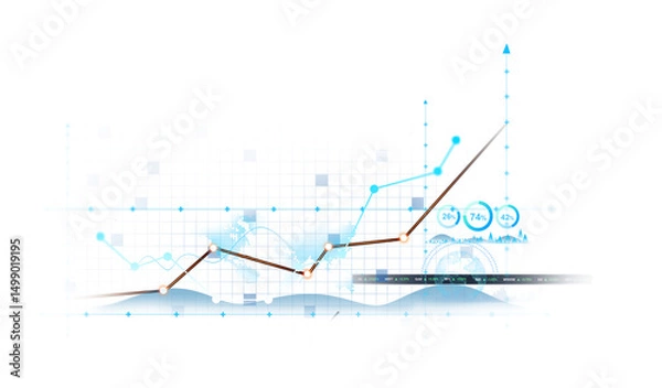 Obraz Transparent or png stock market investment trading graph growth.Trade business analytics graph and financial chart.	
