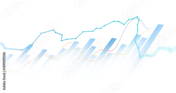 Obraz Transparent or png stock market investment trading graph growth.Trade business analytics graph and financial chart.	
