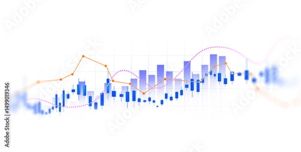 Obraz Transparent or png stock market investment trading graph growth.Trade business analytics graph and financial chart.	
