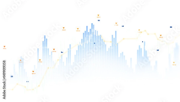 Obraz Transparent or png stock market investment trading graph growth.Trade business analytics graph and financial chart.	
