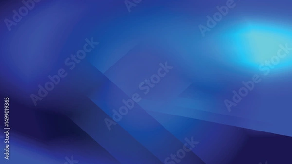 Fototapeta Abstract creative glowing ray light and shade on gradient blue background. Vector illustration.