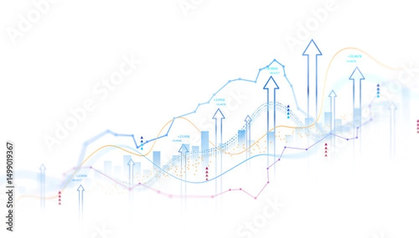 Obraz Transparent or png stock market investment trading graph growth.Trade business analytics graph and financial chart.	
