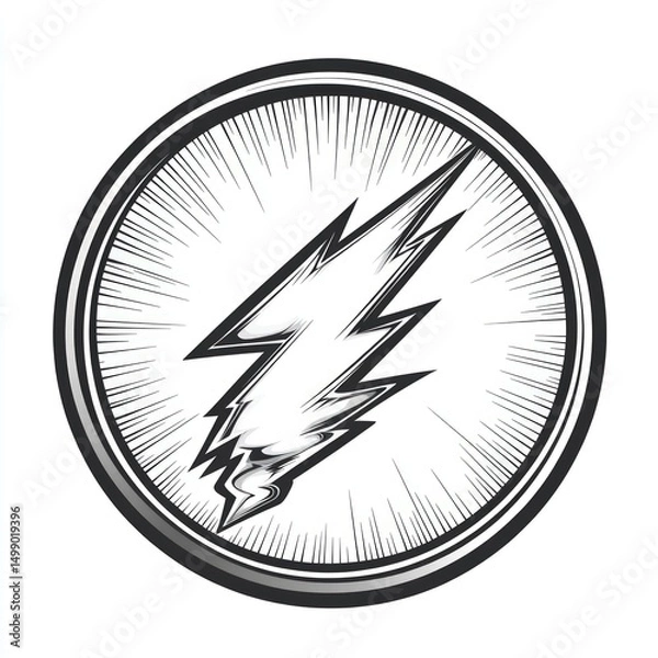 Fototapeta Graphic design of a lightning bolt within a circle