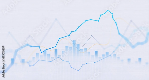 Obraz Transparent or png stock market investment trading graph growth.Trade business analytics graph and financial chart.	
