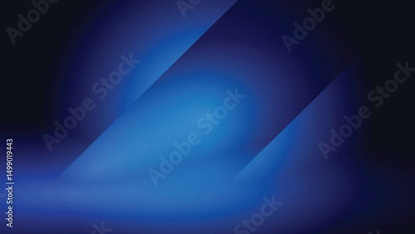 Fototapeta Abstract glow light and shade on gradient dark blue creative background. Vector illustration.