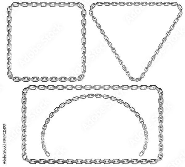 Obraz Metal chain isolated on transparent background