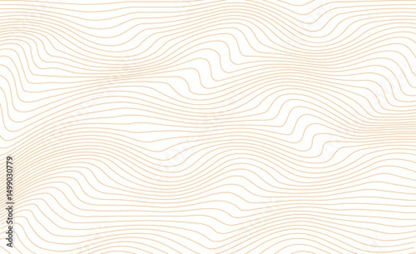 Fototapeta Abstract background with wavy lines. Golden and white vector pattern