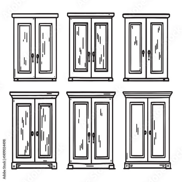 Fototapeta simple clean cabinet storage organizer line drawing