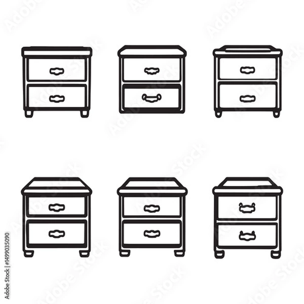 Fototapeta simple clean drawer unit outline design for office furniture